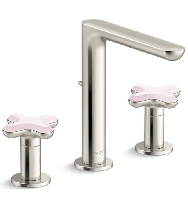 Vòi chậu rửa mặt nóng lạnh 3 chân vàng Kallista P32705-RST-BAF