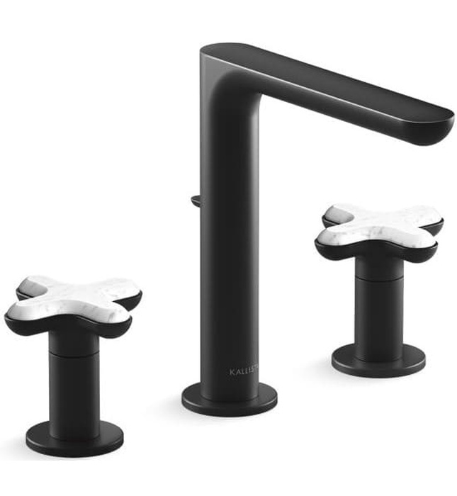 Vòi chậu rửa mặt nóng lạnh 3 chân Nickel Kallista P32705-WC-SN