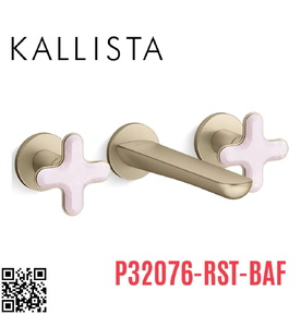 Vòi rửa mặt nóng lạnh 3 chân âm tường Kallista P32076-RST-BAF