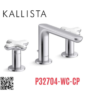 Vòi chậu rửa mặt nóng lạnh 3 chân Chrome Kallista P32704-WC-CP 