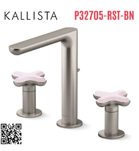 Vòi chậu rửa mặt nóng lạnh 3 chân Nickel Kallista P32705-RST-BN