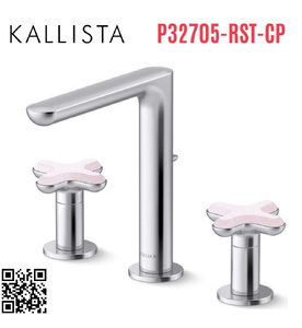 Vòi chậu rửa mặt nóng lạnh 3 chân Chrome Kallista P32705-RST-CP 