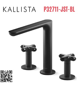 Vòi bồn tắm 3 chân nóng lạnh đen Kallista P32711-JST-BL