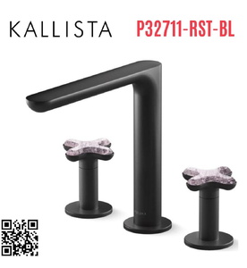 Vòi bồn tắm nóng lạnh 3 chân đen Kallista P32711-RST-BL
