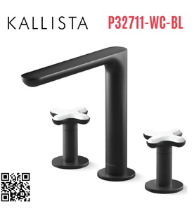Vòi bồn tắm 3 chân nóng lạnh đen Kallista P32711-WC-BL