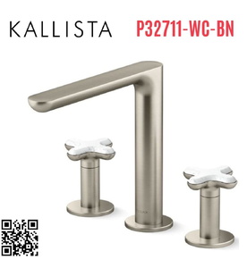 Vòi bồn tắm 3 chân nóng lạnh Nickel Kallista P32711-WC-BN