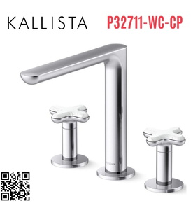 Vòi bồn tắm 3 chân nóng lạnh Chrome Kallista P32711-WC-CP