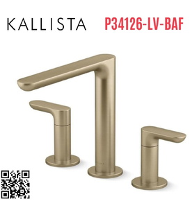 Vòi bồn tắm 3 chân nóng lạnh vàng Kallista P34126-LV-BAF