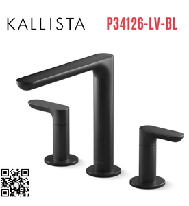 Vòi bồn tắm 3 chân nóng lạnh đen Kallista P34126-LV-BL
