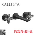 Vòi chậu rửa mặt nóng lạnh âm tường đen Kallista P32076-JST-BL