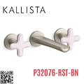 Vòi chậu rửa mặt nóng lạnh âm tường Nickel Kallista P32076-RST-BN