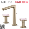 Vòi chậu rửa mặt nóng lạnh 3 chân vàng Kallista P32705-RST-BAF