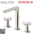 Vòi chậu rửa mặt nóng lạnh 3 chân Nickel Kallista P32705-RST-SN