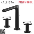 Vòi chậu rửa mặt nóng lạnh 3 chân đen Kallista P32705-WC-BL