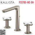 Vòi chậu rửa mặt nóng lạnh 3 chân Nickel Kallista P32705-WC-BN