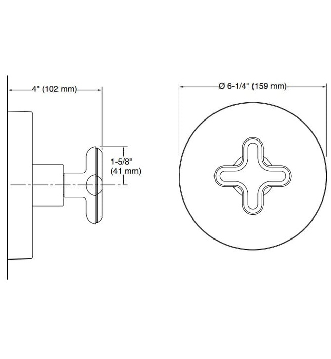Mặt nạ điều khiển đơn sen tắm âm tường Nickel Kallista P32707-WC-BN