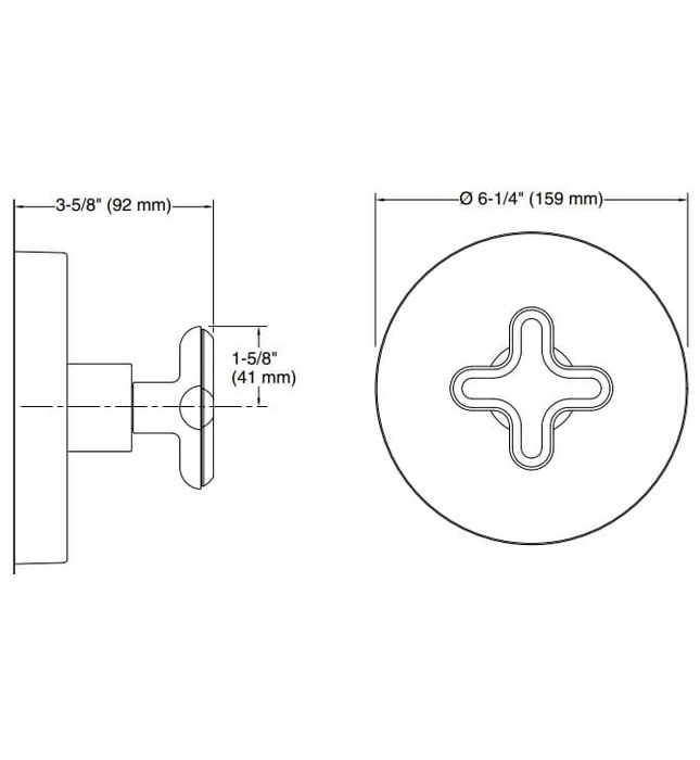 Mặt nạ điều chỉnh nhiệt độ sen tắm âm tường Nickel Kallista P32708-JST-SN