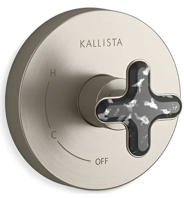 Mặt nạ điều khiển đơn sen tắm âm tường đen Kallista P32707-JST-BL