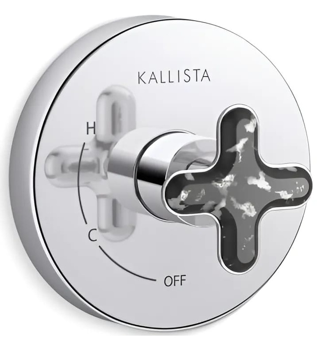 Mặt nạ điều khiển đơn sen tắm âm tường Nickel Kallista P32707-JST-SN