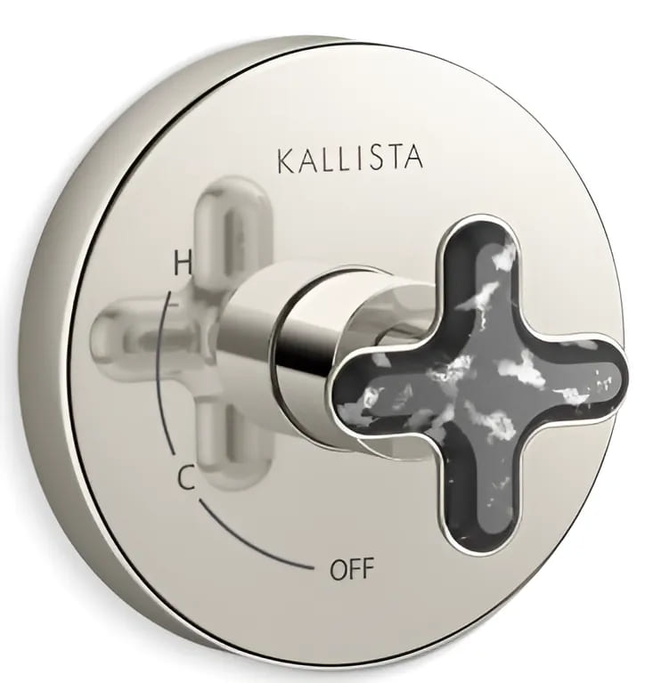 Mặt nạ điều khiển đơn sen tắm âm tường vàng Kallista P32707-JST-BAF