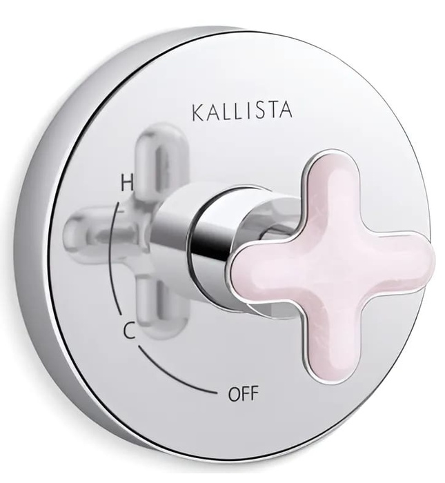 Mặt nạ điều khiển đơn sen tắm âm tường đen Kallista P32707-RST-BL