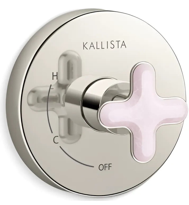 Mặt nạ điều khiển đơn sen tắm âm tường Nickel Kallista P32707-RST-SN