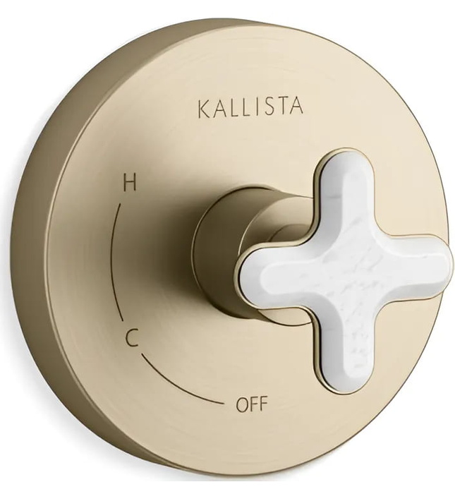 Mặt nạ điều khiển đơn sen tắm âm tường Nickel Kallista P32707-WC-BN