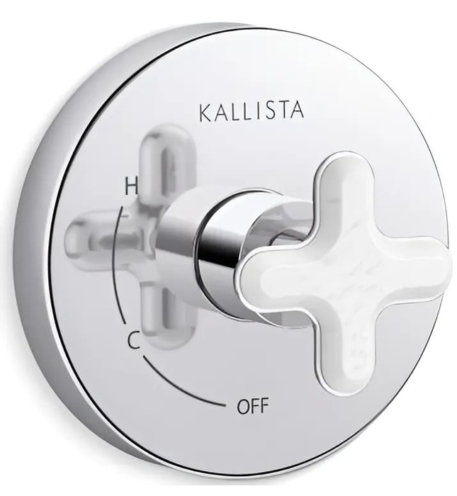 Mặt nạ điều khiển đơn sen tắm âm tường đen Kallista P32707-WC-BL