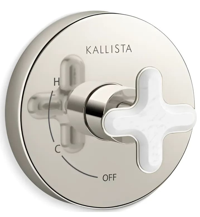 Mặt nạ điều khiển đơn sen tắm âm tường đen Kallista P32707-WC-BL