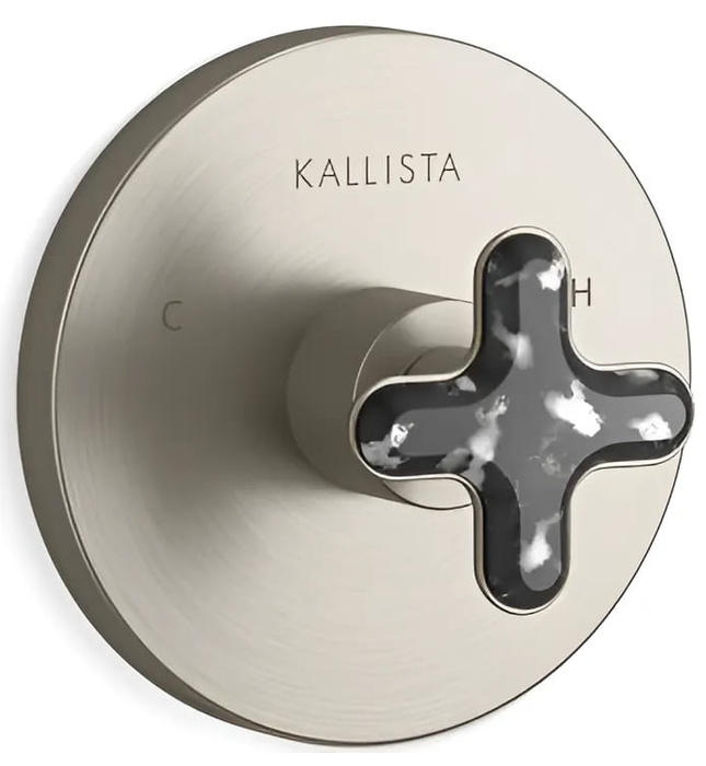 Mặt nạ điều chỉnh nhiệt độ sen tắm âm tường đen Kallista P32708-JST-BL