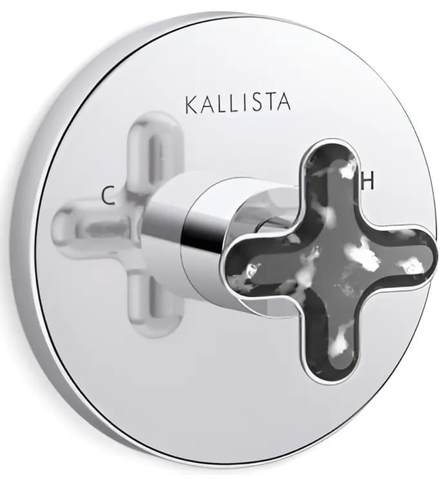 Mặt nạ điều chỉnh nhiệt độ sen tắm âm tường Nickel Kallista P32708-JST-SN