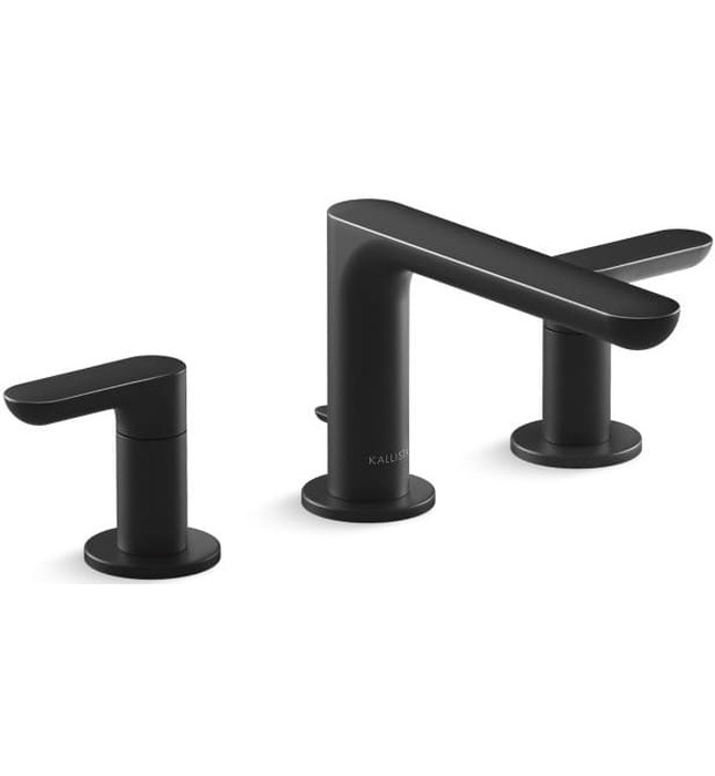 Vòi chậu rửa mặt nóng lạnh màu đen Kallista P34119-LV-BL