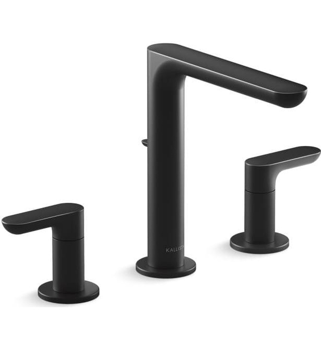 Vòi chậu rửa mặt nóng lạnh màu đen Kallista P34120-LV-BL