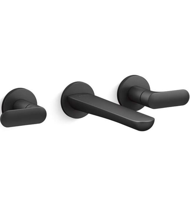 Vòi rửa mặt nóng lạnh âm tường vàng Kallista P34125-LV-BAF