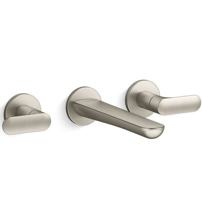 Vòi rửa mặt nóng lạnh âm tường vàng Kallista P34125-LV-BAF