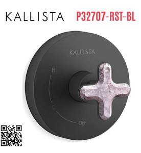 Van điều khiển đơn sen tắm đen Kallista P32707-RST-BL