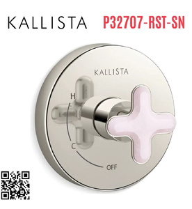 Mặt nạ điều khiển đơn sen tắm âm tường Nickel Kallista P32707-RST-SN