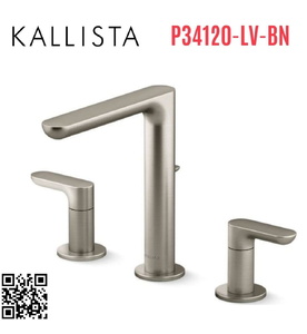 Vòi chậu rửa mặt nóng lạnh Nickel Kallista P34120-LV-BN
