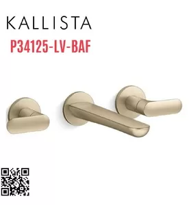 Vòi rửa mặt nóng lạnh âm tường vàng Kallista P34125-LV-BAF