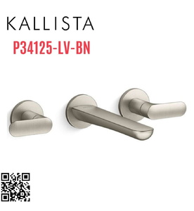 Vòi rửa mặt nóng lạnh âm tường Nickel Kallista P34125-LV-BN