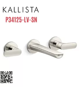 Vòi rửa mặt nóng lạnh âm tường Nickel Kallista P34125-LV-SN
