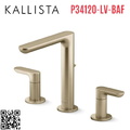 Vòi chậu rửa mặt nóng lạnh màu vàng Kallista P34120-LV-BAF