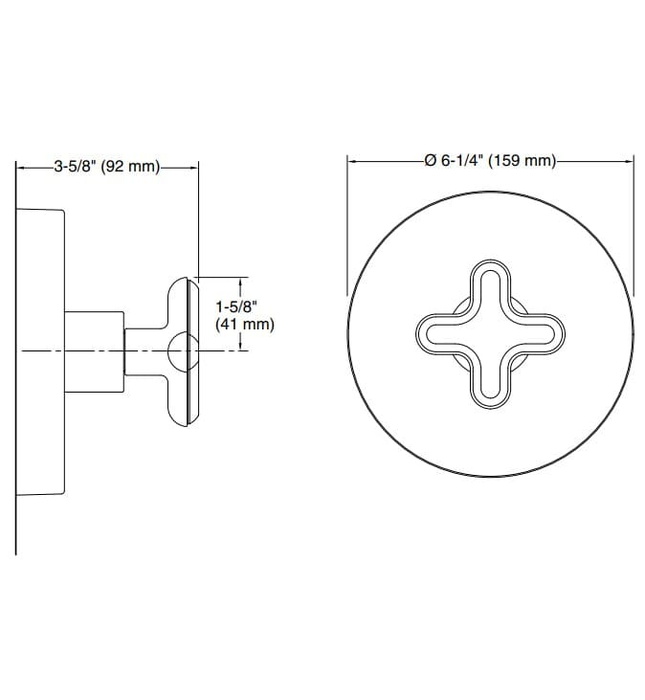 Mặt nạ điều chỉnh nhiệt độ sen tắm âm tường vàng Kallista P32708-RST-BAF 