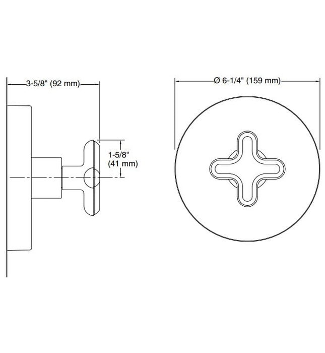 Mặt nạ điều chỉnh nhiệt độ sen tắm âm tường Nickel Kallista P32708-WC-BN
