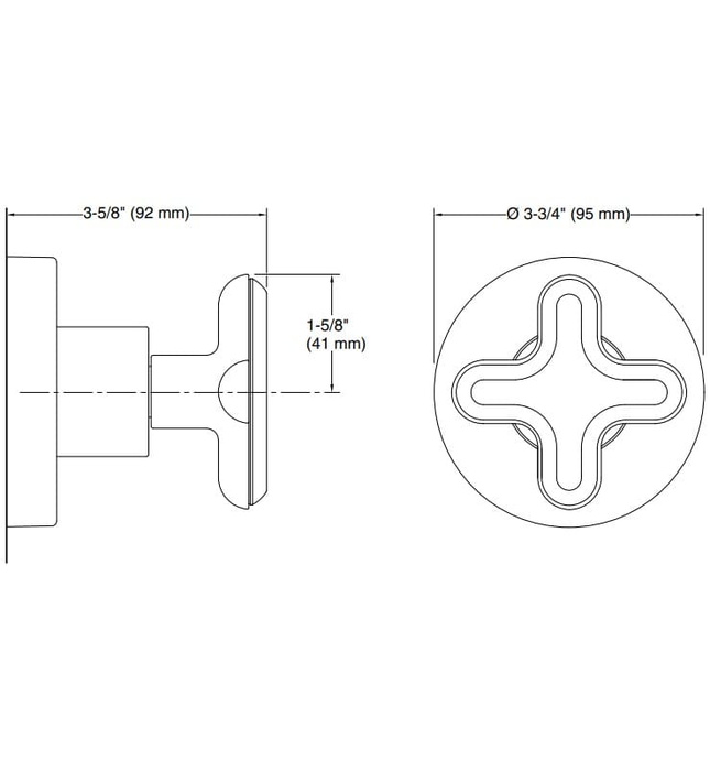 Mặt nạ chuyển đổi hướng nước sen tắm âm tường Nickel Kallista P32709-WC-BN