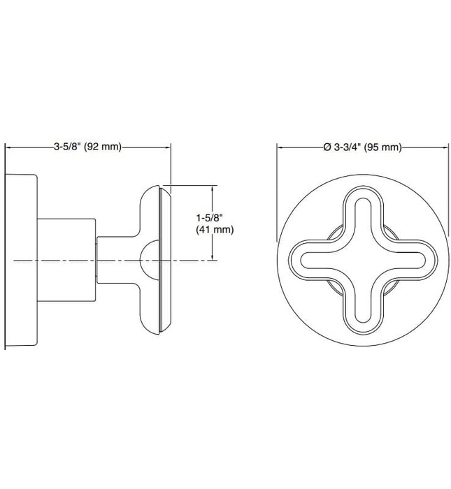 Mặt nạ điều khiển lưu lượng sen tắm âm tường đen Kallista P32710-JST-BL