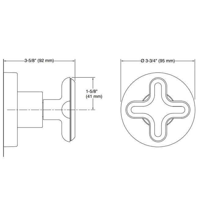 Mặt nạ điều khiển lưu lượng sen tắm âm tường đen Kallista P32710-RST-BL
