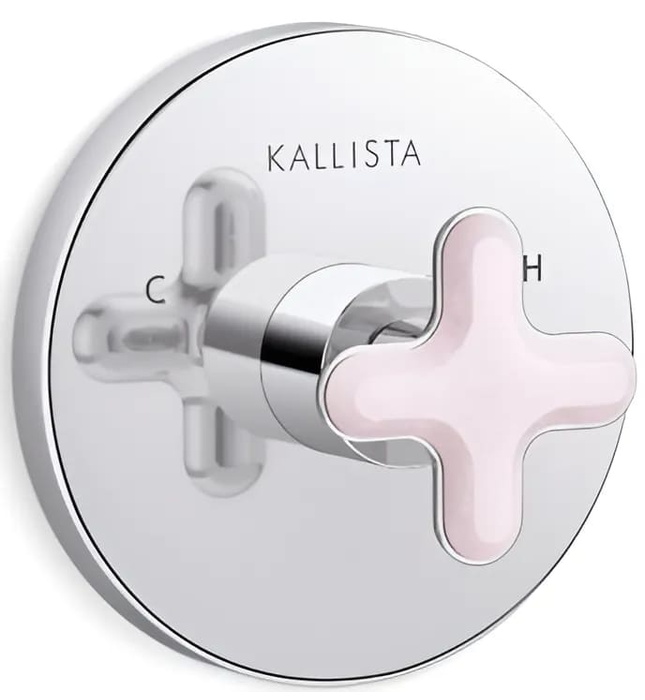 Mặt nạ điều chỉnh nhiệt độ sen tắm âm tường đen Kallista P32708-RST-BL