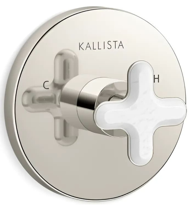 Mặt nạ điều chỉnh nhiệt độ sen tắm âm tường Nickel Kallista P32708-WC-BN