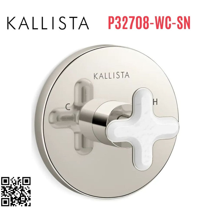 Mặt nạ điều chỉnh nhiệt độ sen tắm âm tường Nickel Kallista P32708-WC-SN